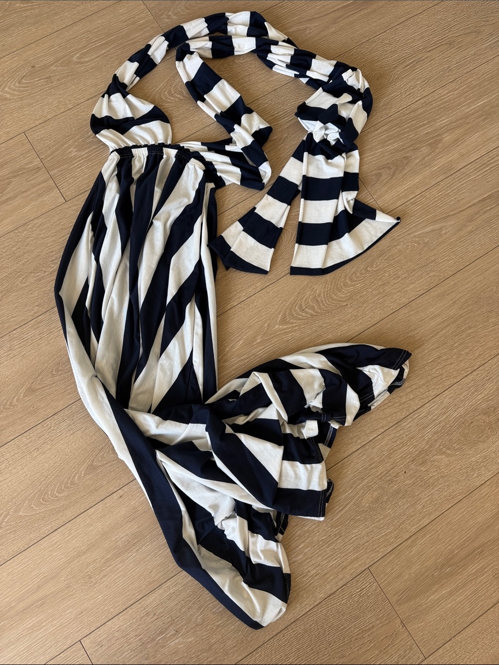 Striped Black and White Maxi Dress